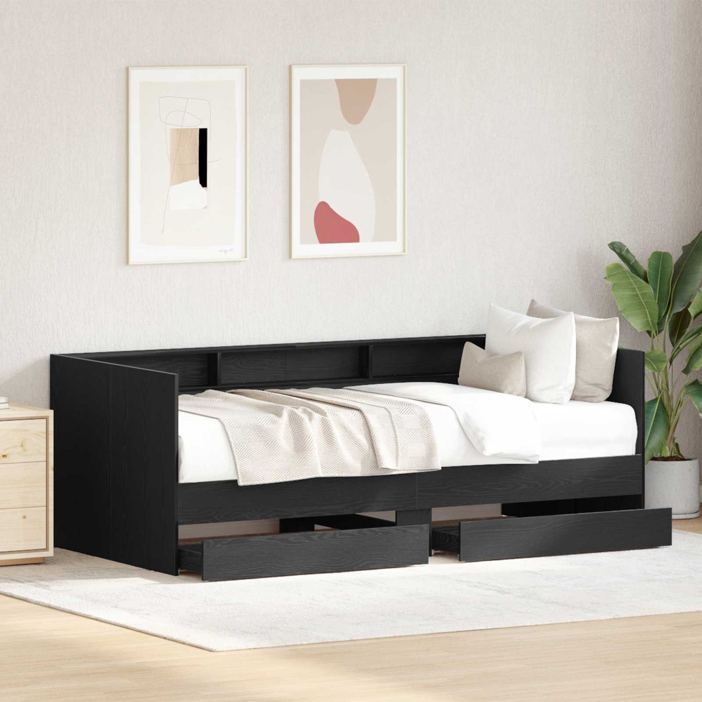 Letto Giorno Grigio 90 x 200 cm Legno multistrato