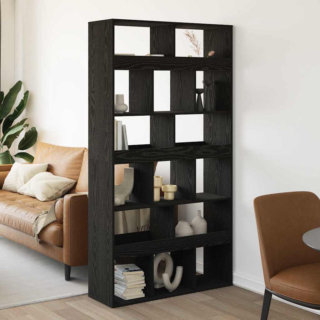 Armadio per Libri 15 livelli 100 x 33 x 93.75 cm Rovere Nero | homemem39