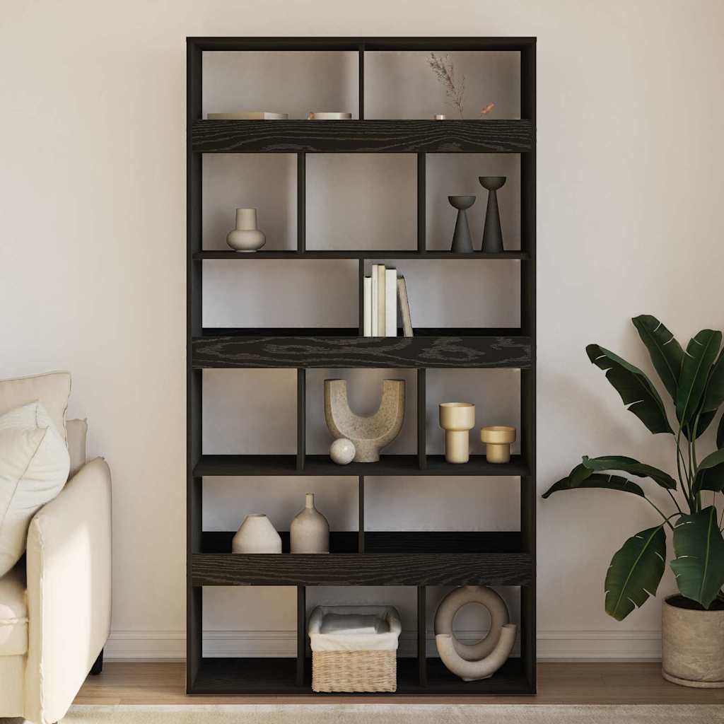 Armadio per Libri 15 livelli 100 x 33 x 93.75 cm Rovere Nero | homemem39