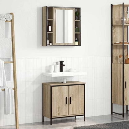 Set di mobili per il bagno 2 pcs Marrone Legno multistrato | homemem39