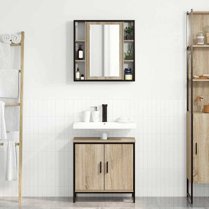 Set di mobili per il bagno 2 pcs Marrone Legno multistrato | homemem39