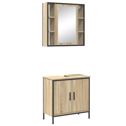 Set di mobili per il bagno 2 pcs Marrone Legno multistrato | homemem39