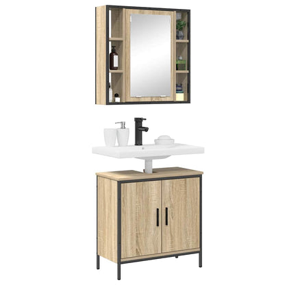 Set di mobili per il bagno 2 pcs Marrone Legno multistrato | homemem39