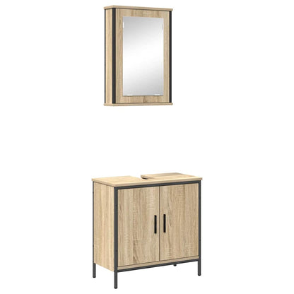 Set di mobili per il bagno 2 pcs Marrone Legno multistrato | homemem39