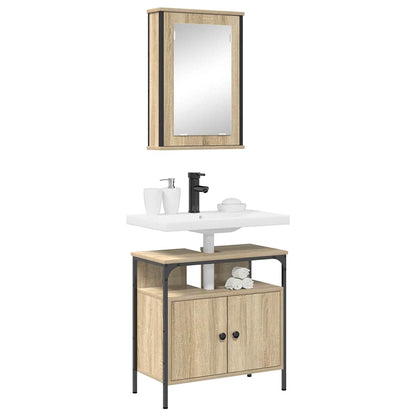 Set di mobili per il bagno 2 pcs Marrone Legno multistrato | homemem39