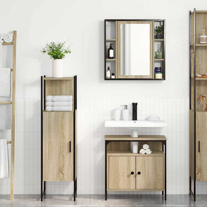 Set di mobili per il bagno 3 pcs Marrone Legno multistrato | homemem39