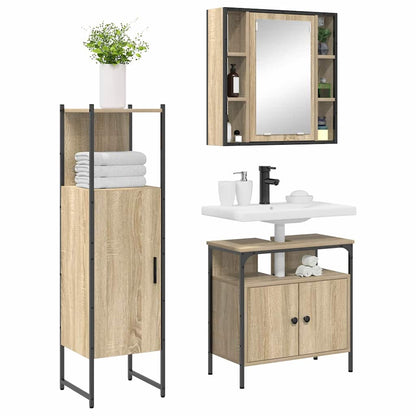 Set di mobili per il bagno 3 pcs Marrone Legno multistrato | homemem39