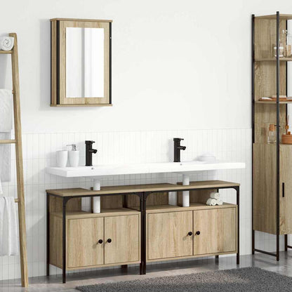 Set di mobili per il bagno 3 pcs Marrone Legno multistrato | homemem39