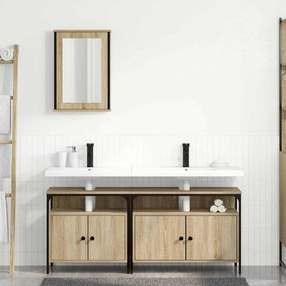 Set di mobili per il bagno 3 pcs Marrone Legno multistrato | homemem39