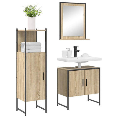 Set di mobili per il bagno 3 pcs Marrone Legno multistrato | homemem39