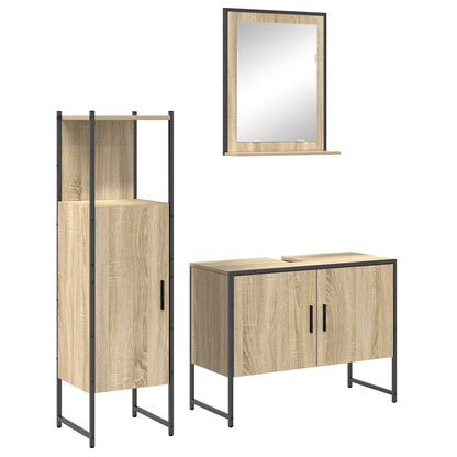 Set di mobili per il bagno 3 pcs Marrone Legno multistrato | homemem39