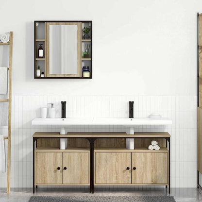 Set di mobili per il bagno 3 pcs Marrone Legno multistrato | homemem39