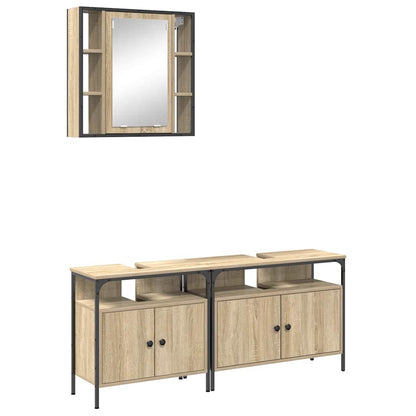 Set di mobili per il bagno 3 pcs Marrone Legno multistrato | homemem39