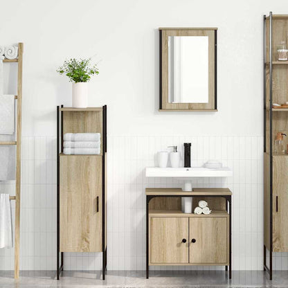 Set di mobili per il bagno 3 pcs Marrone Legno multistrato | homemem39