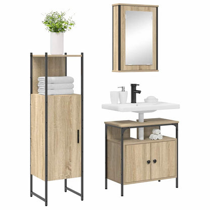 Set di mobili per il bagno 3 pcs Marrone Legno multistrato | homemem39