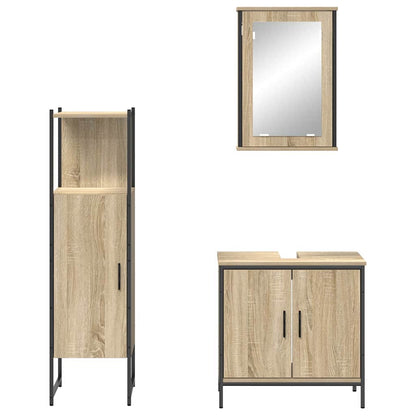 Set di mobili per il bagno 3 pcs Marrone Legno multistrato | homemem39