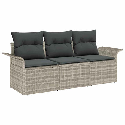 Set di divani con cuscino 3 pcs Grigio polyrattan | homemem39