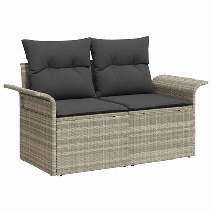 Set Divano da Giardino 5 pcs Grigio chiaro Poly Rattan
