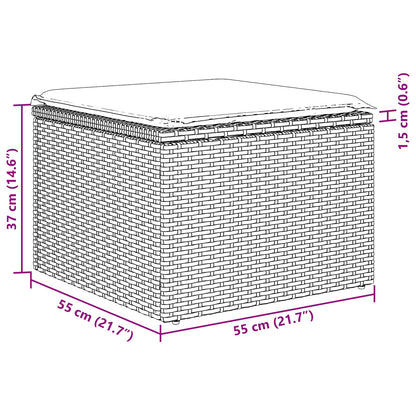 Set Divano da Giardino con cuscino 5 pcs Marrone polyrattan | homemem39