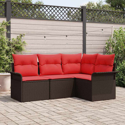 Set Divano da Giardino con cuscino Marrone polyrattan | homemem39