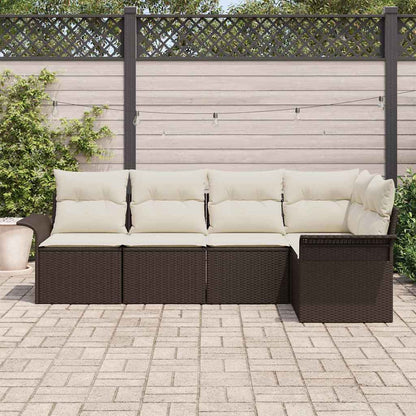 Set Divano da Giardino 5 pcs 242.5 x 132.5 x 85 cm Poly Rattan