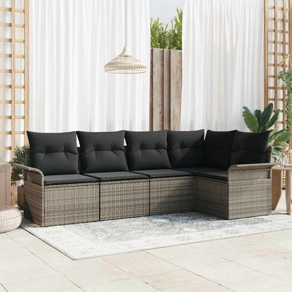 Set Divano da Giardino 5 pcs 242.5 x 132.5 x 85 cm Poly Rattan