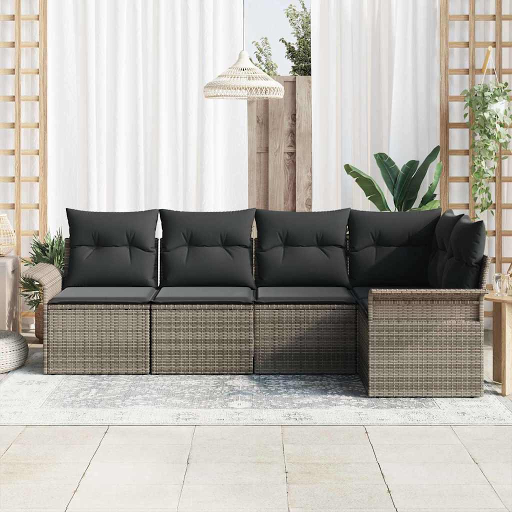 Set Divano da Giardino 5 pcs 242.5 x 132.5 x 85 cm Poly Rattan