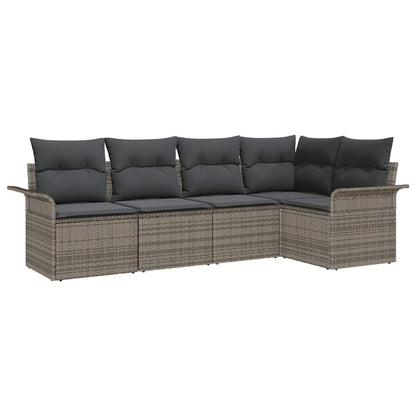 Set Divano da Giardino 5 pcs 242.5 x 132.5 x 85 cm Poly Rattan