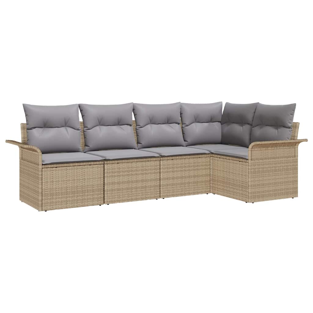 Set Divano da Giardino 5 pcs 242.5 x 132.5 x 85 cm Poly Rattan