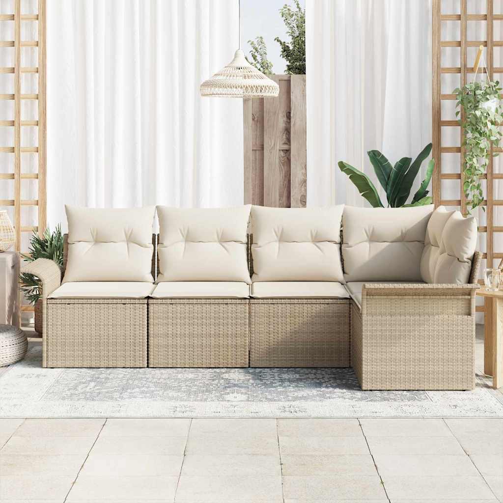 Set Divano da Giardino 5 pcs 242.5 x 132.5 x 85 cm Poly Rattan