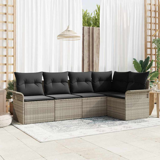 Set Divano da Giardino 5 pz polyrattan
