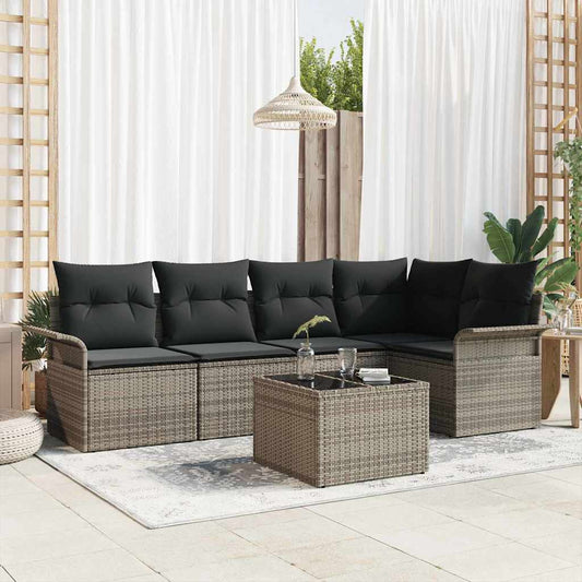 Set Divano da Giardino 6 pcs 242.5 x 132.5 x 85 cm Poly Rattan