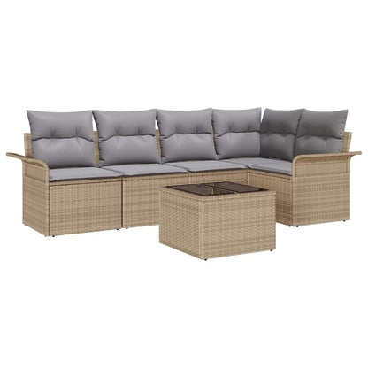 Set Divano da Giardino 6 pcs 242.5 x 132.5 x 85 cm Poly Rattan