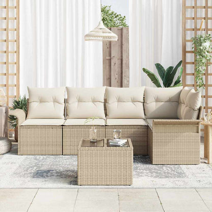 Set Divano da Giardino 6 pcs 242.5 x 132.5 x 85 cm Poly Rattan