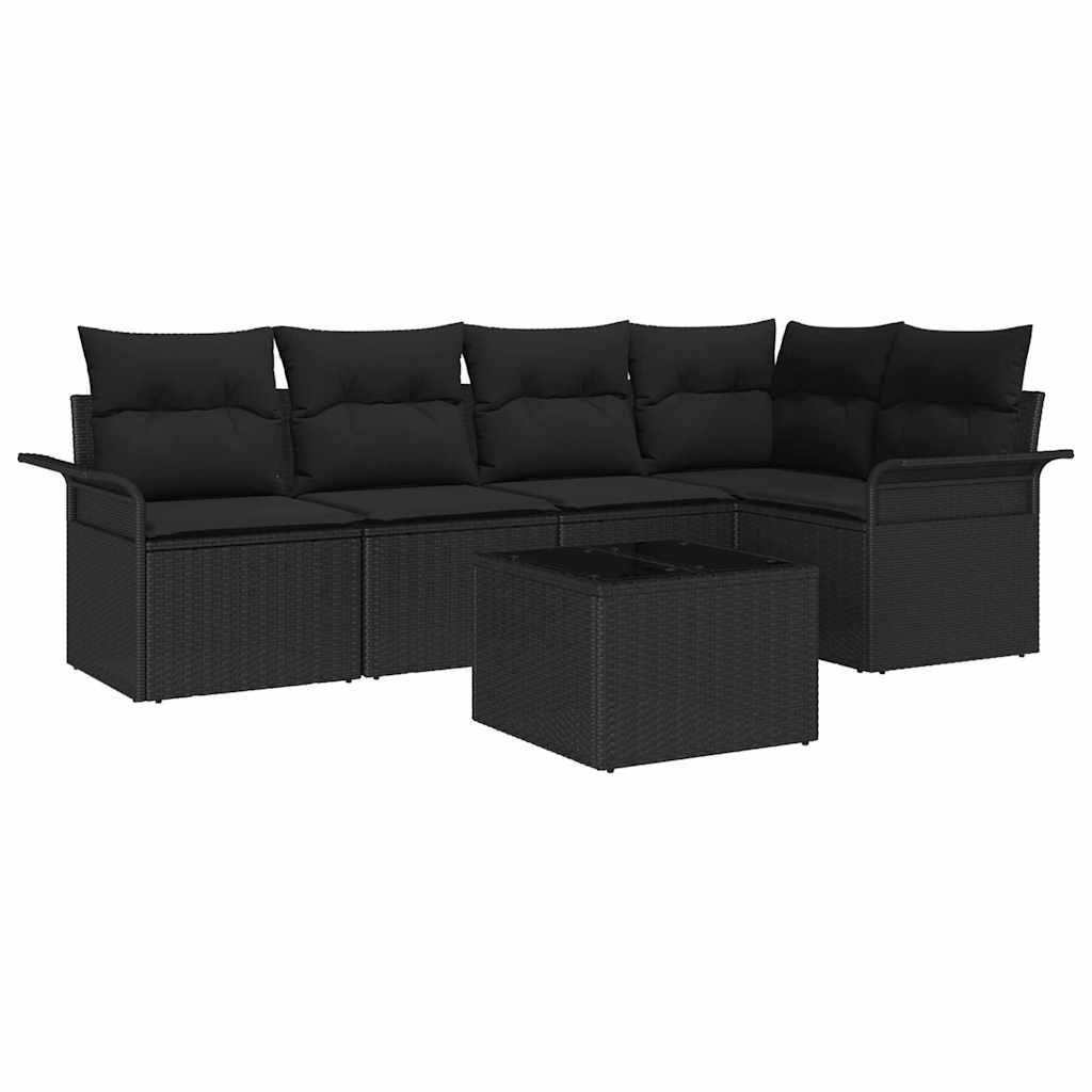 Set Divano da Giardino 6 pcs 242.5 x 132.5 x 85 cm Poly Rattan