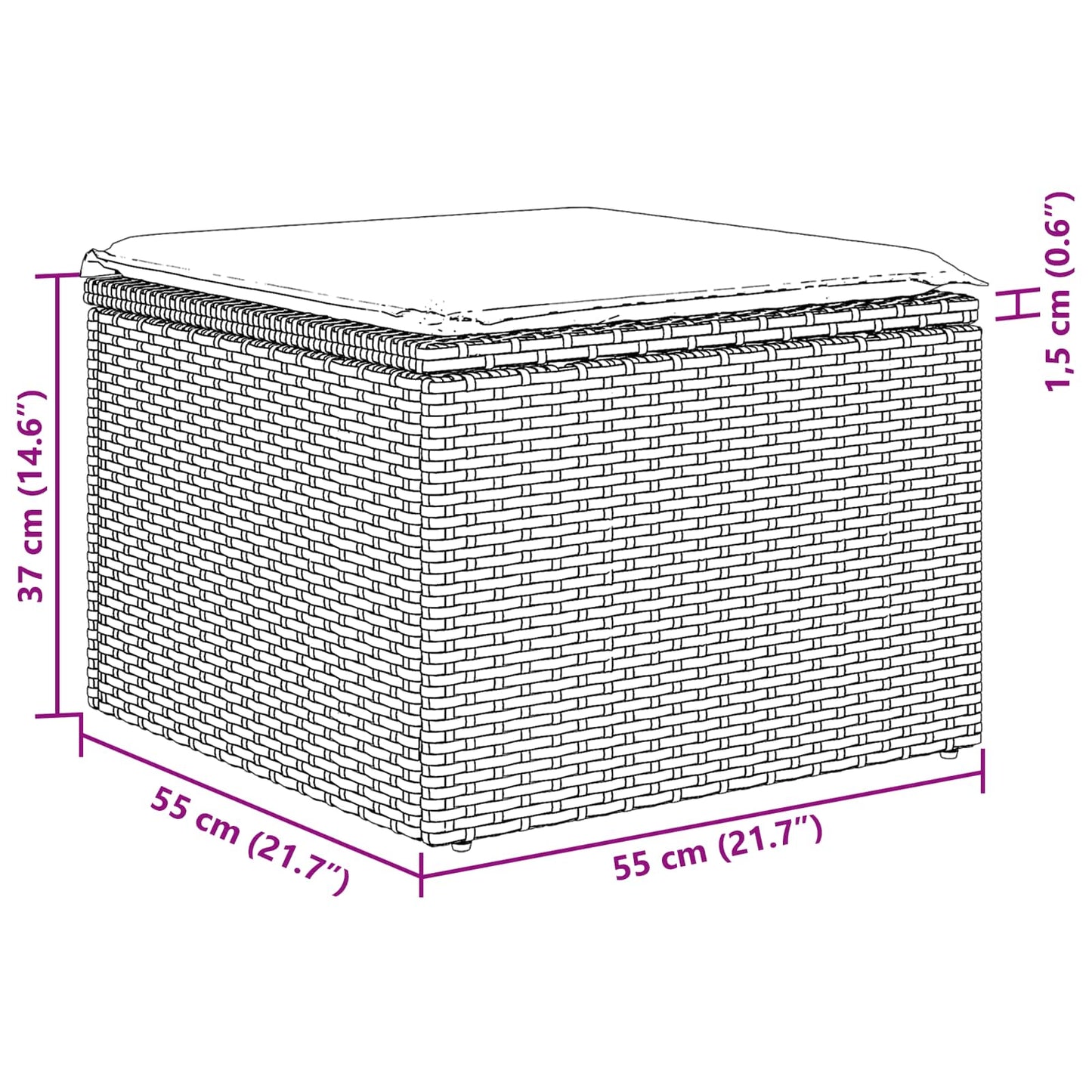 Set Divano da Giardino con cuscino 8 pcs Grigio Poly Rattan | homemem39