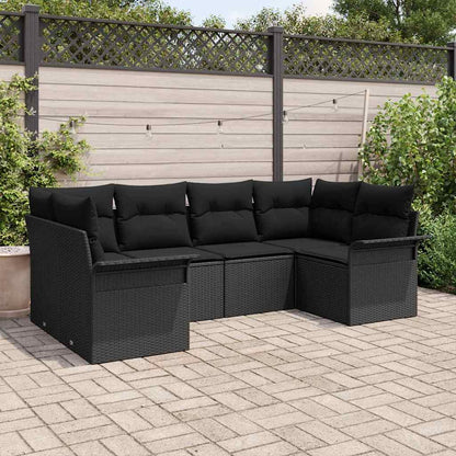 Set Divano da Giardino 6 pz Nero polyrattan | homemem39