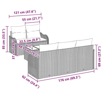Set Divano da Giardino Grigio chiaro polyrattan | homemem39