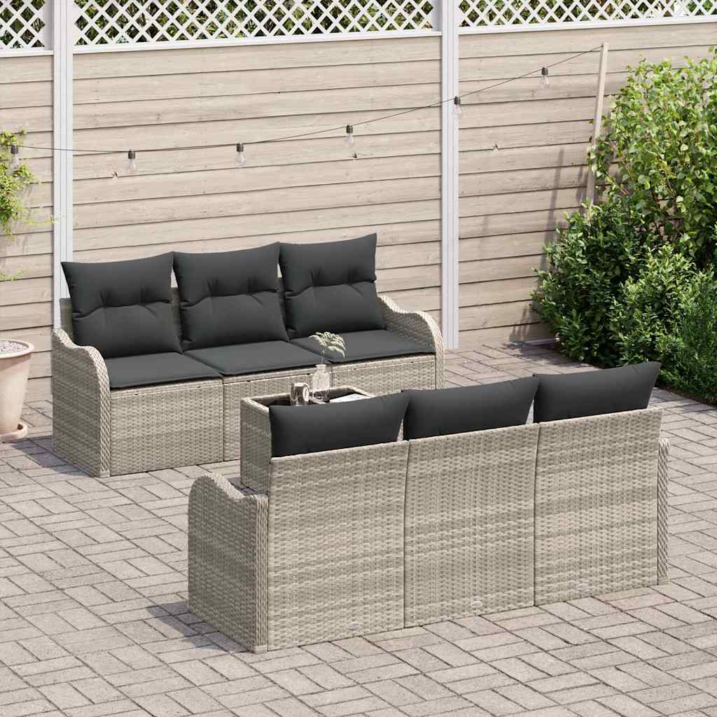 Set Divano da Giardino 7 pcs Grigio chiaro 55 x 55 x 37 cm