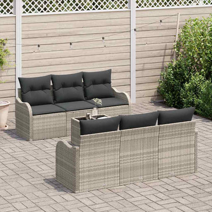 Set Divano da Giardino 7 pcs Grigio chiaro 55 x 55 x 37 cm