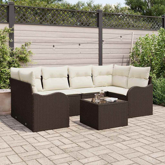 Set Divano da Giardino Marrone 55 x 55 x 37 cm polyrattan
