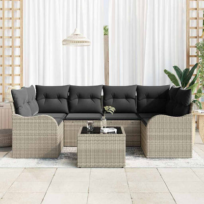 Set Divano da Giardino 7 pcs Grigio chiaro 55 x 55 x 37 cm