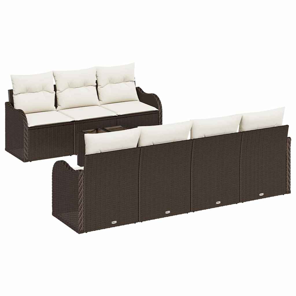 Set Divano da Giardino 8 pcs Marrone 55 x 55 x 37 cm