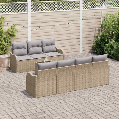 Set Divano da Giardino 8 pcs Beige 55 x 55 x 37 cm Poly Rattan