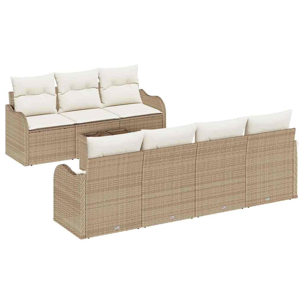 Set Divano da Giardino Beige 55 x 55 x 37 cm polyrattan