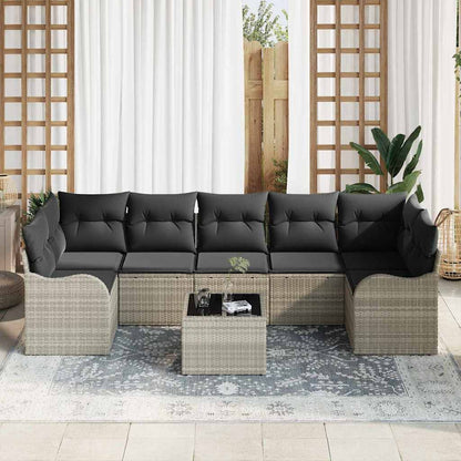 Set Divano da Giardino Grigio chiaro 55 x 55 x 37 cm polyrattan | homemem39