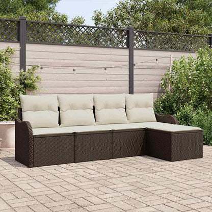 Set Divano da Giardino 5 pcs Marrone polyrattan | homemem39