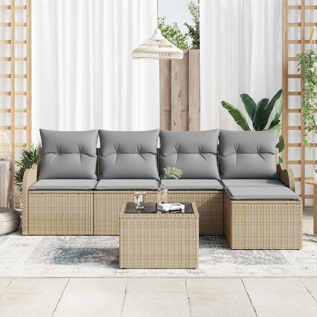 Set Divano da Giardino Beige polyrattan | homemem39