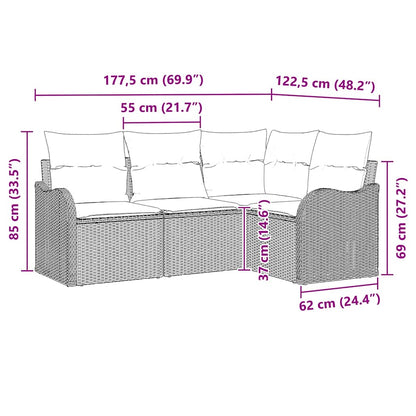 Set Divano da Giardino Marrone polyrattan | homemem39