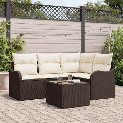 Set Divano da Giardino Marrone polyrattan | homemem39